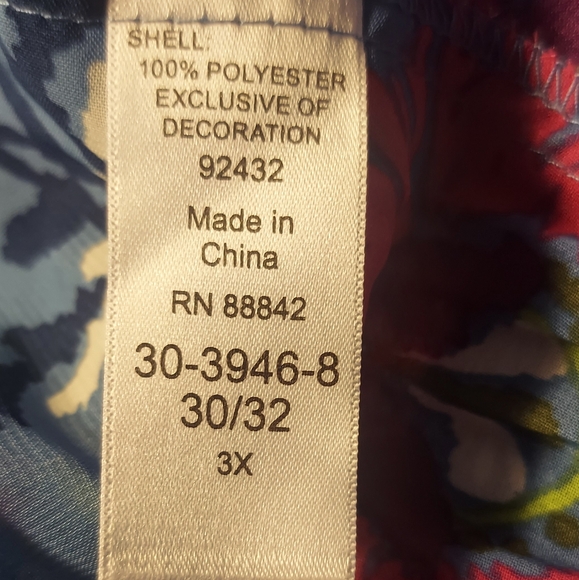 ! Embellished Pleated Bell Sleeve Sheer Flowy Blue Floral Top 3x - Picture 5 of 8